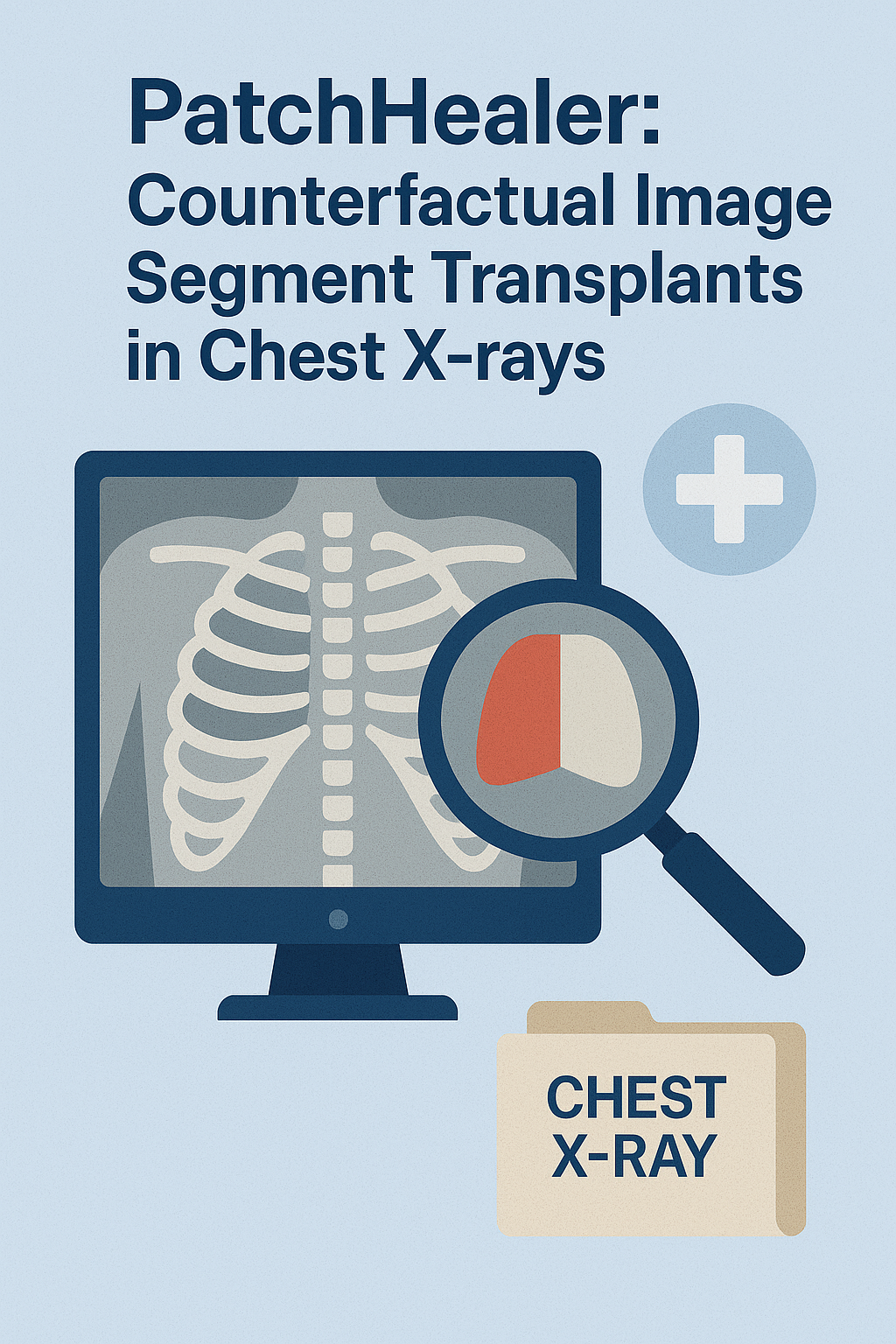 Patchhealer: Counterfactual Image Segment Transplants in Chest X-rays